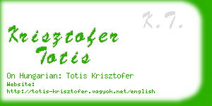 krisztofer totis business card